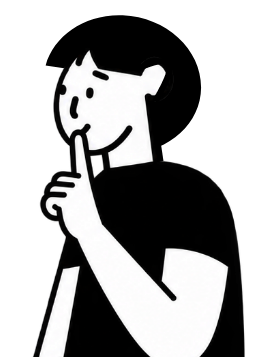 Personnage qui fait chut avec son doight